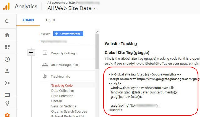 Get your Google Analytics Tracking Code