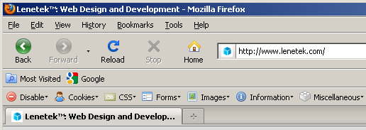 Lenetek favicon in Firefox browser