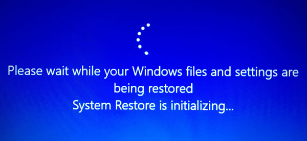 System restore is initializing...